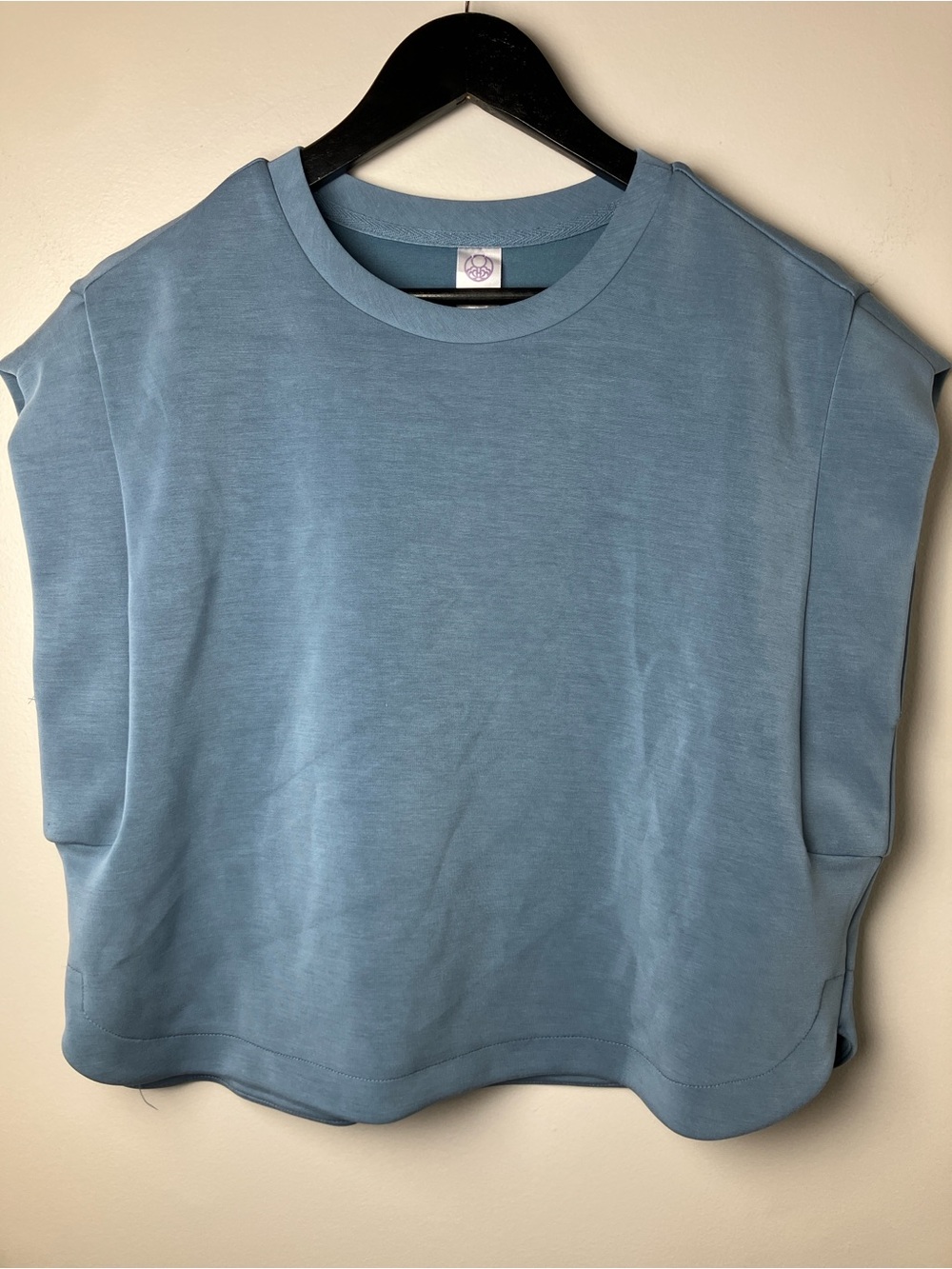 Te Verde Blue Sleeveless Square Fit Modal Blend Tee Size Large